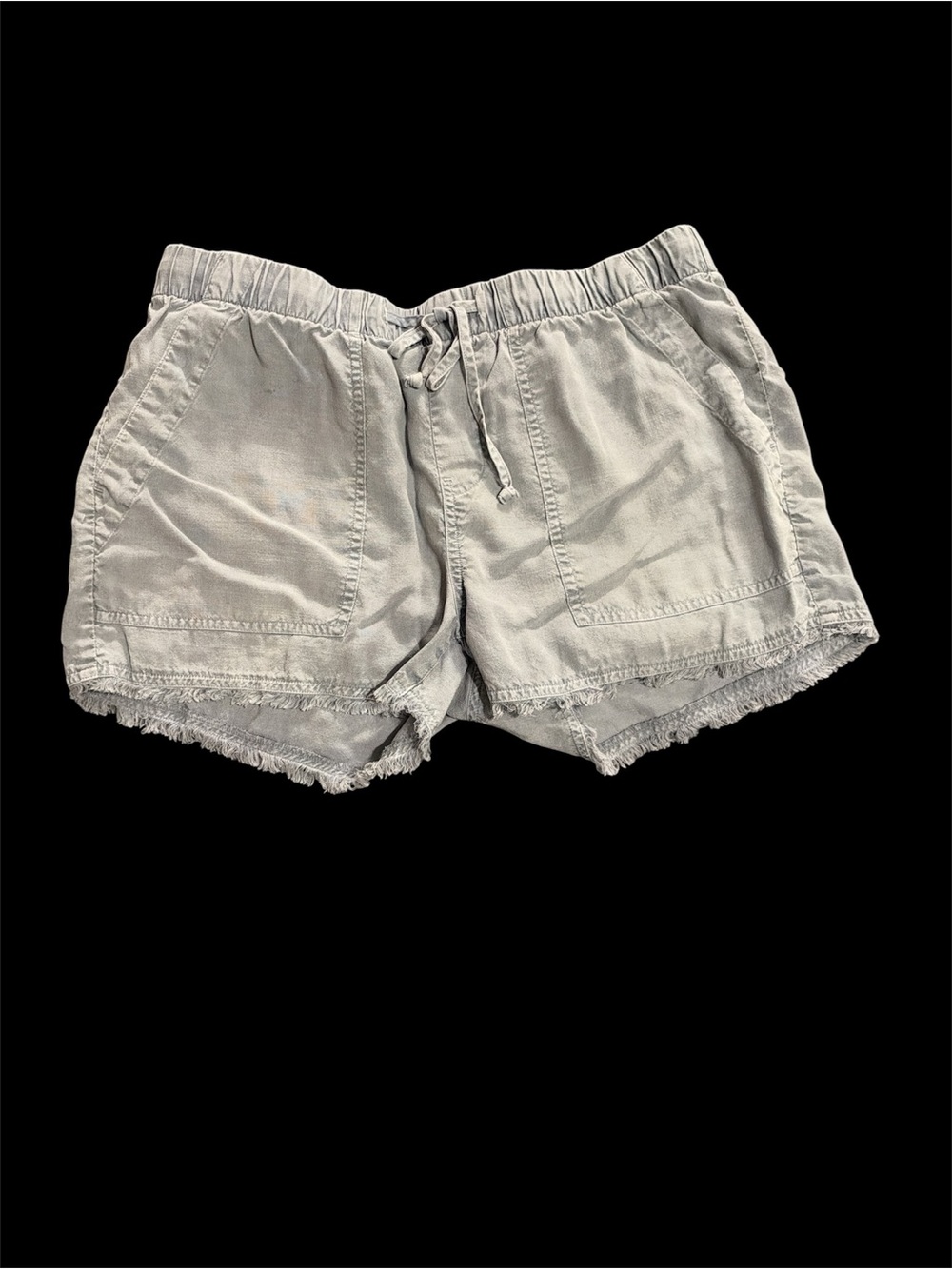 Anthropologie | cloth & stone Light Gray Drawstring Frayed-Hem Shorts